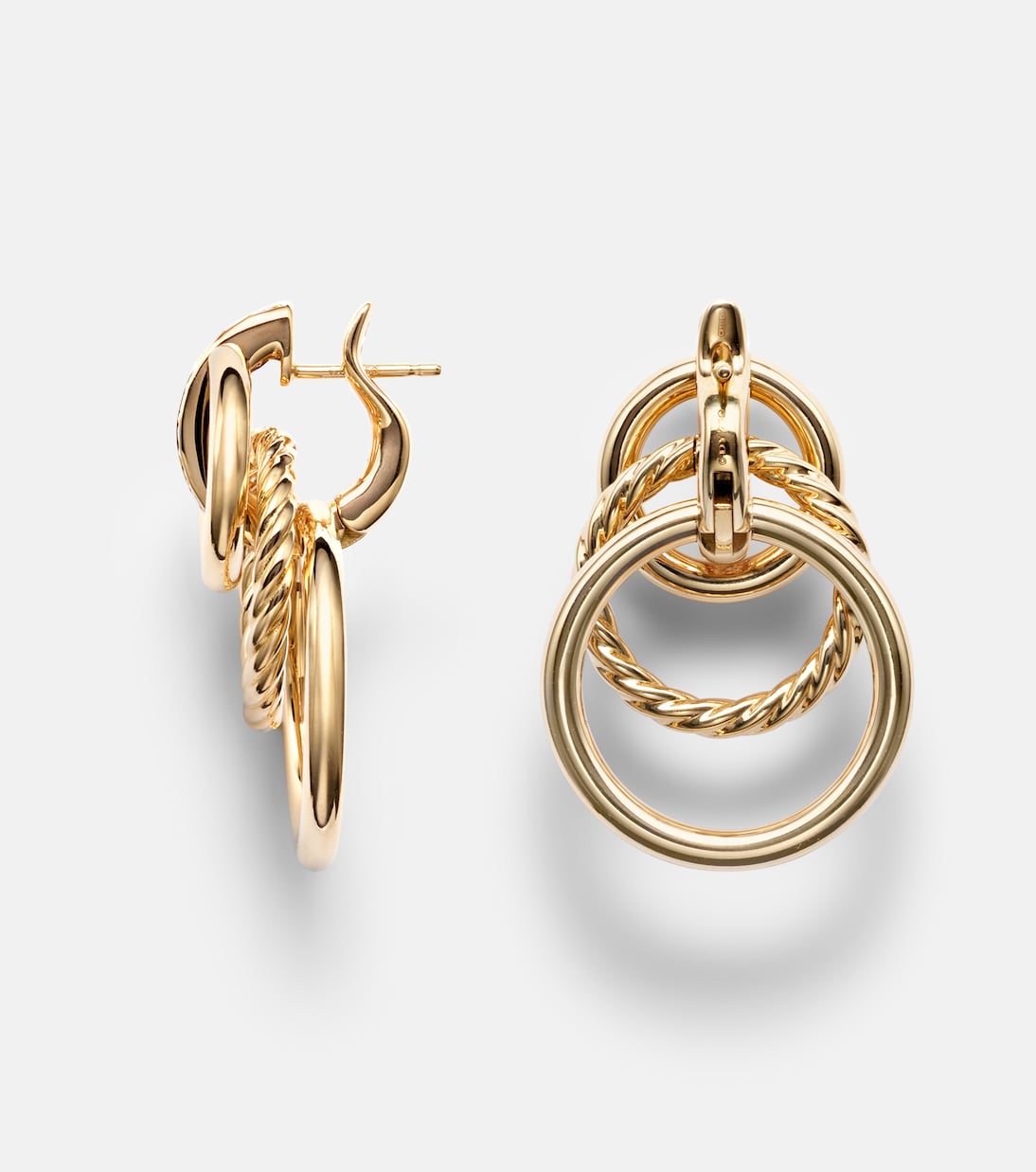 DY Mercer® Triple 18kt gold earrings with diamonds | David Yurman