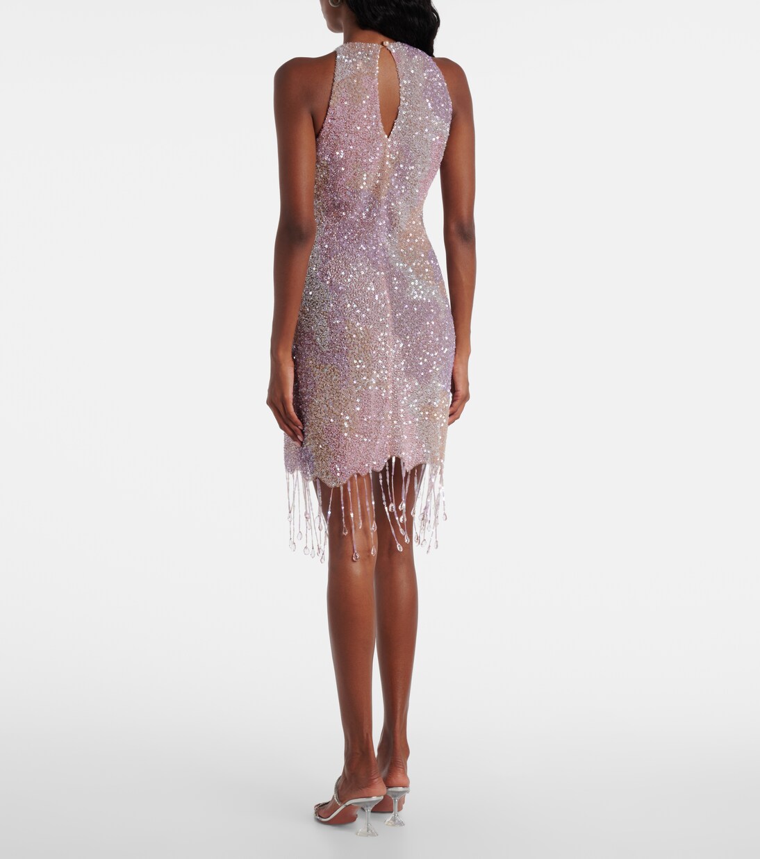 Fringed sequined minidress | Clio Peppiatt