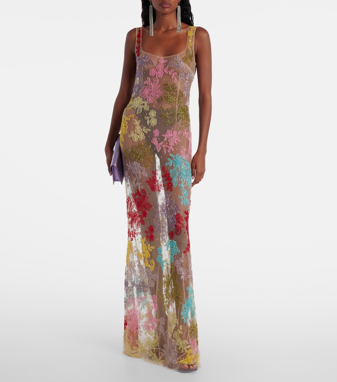 Cora embellished sheer tulle gown | Clio Peppiatt