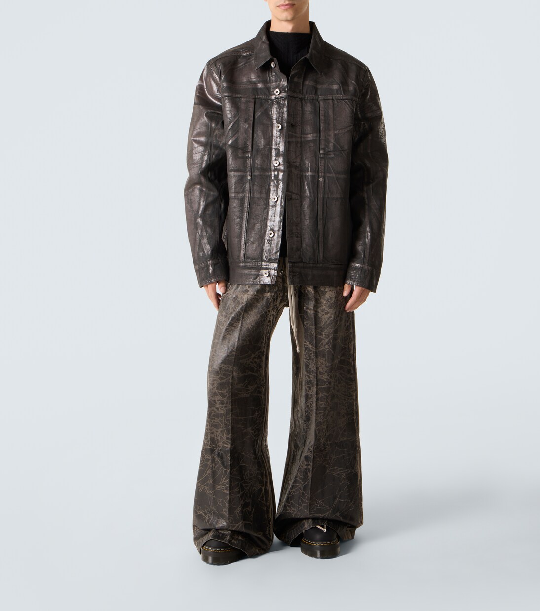 DRKSHDW coated cotton wide-leg pants | Rick Owens