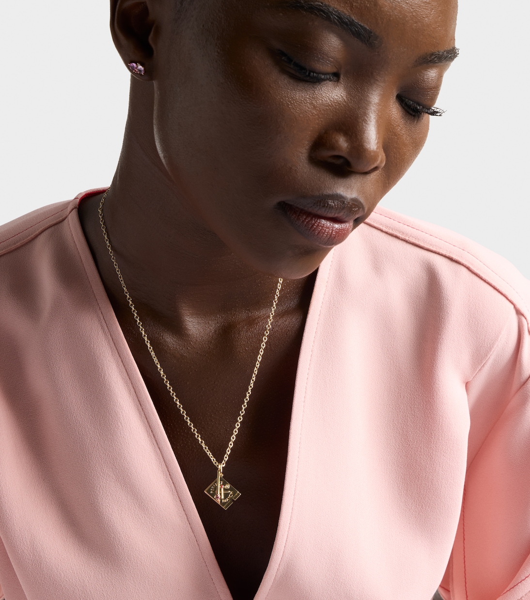 Perfect Match 14kt gold necklace with diamonds and rubies  | Sydney Evan