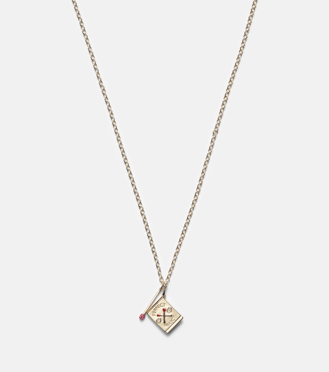 Perfect Match 14kt gold necklace with diamonds and rubies  | Sydney Evan