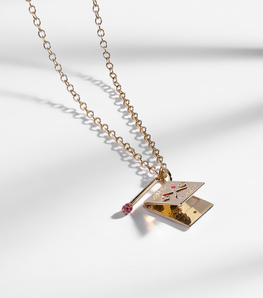 Perfect Match 14kt gold necklace with diamonds and rubies  | Sydney Evan