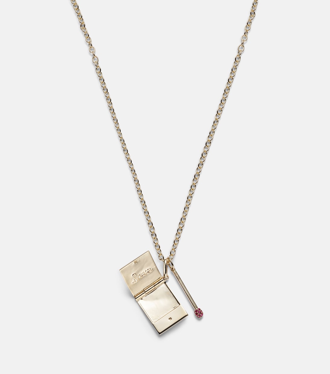 Perfect Match 14kt gold necklace with diamonds and rubies  | Sydney Evan