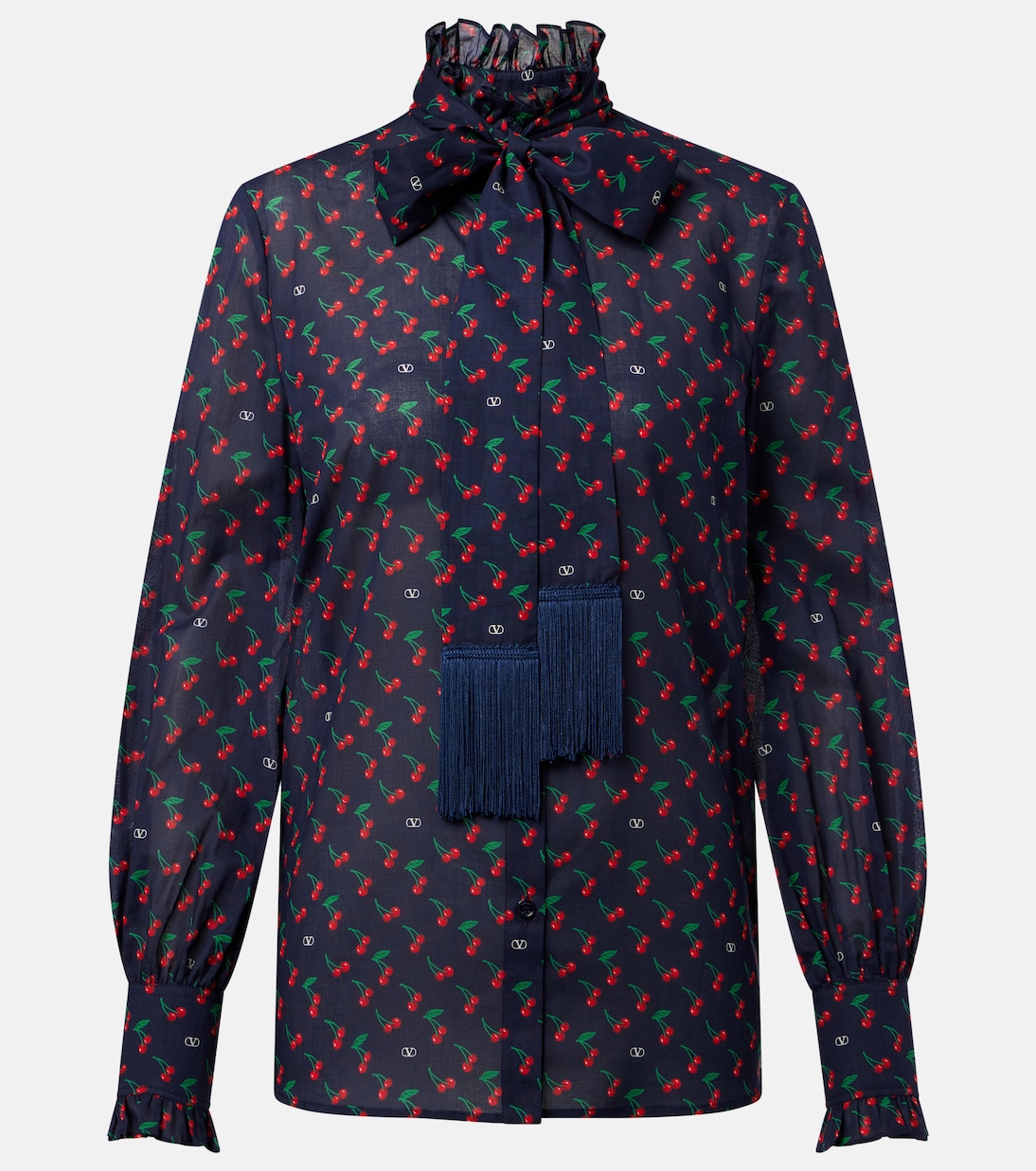 Camisa Cherryfic de muselina de algodón con lazada | Valentino