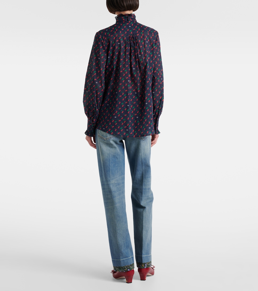 Camisa Cherryfic de muselina de algodón con lazada | Valentino