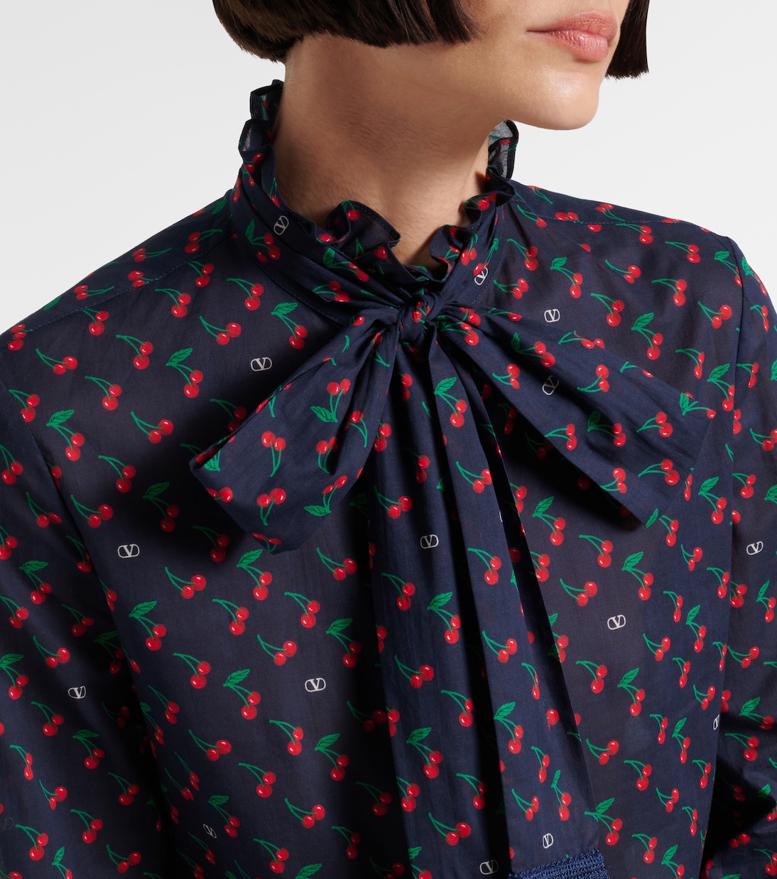 Camisa Cherryfic de muselina de algodón con lazada | Valentino