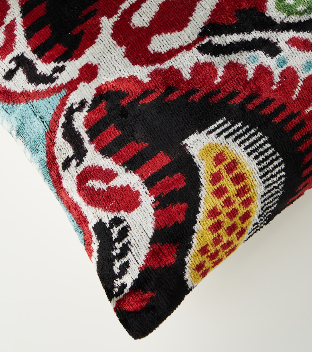 Printed silk and cotton velvet cushion | Les-Ottomans