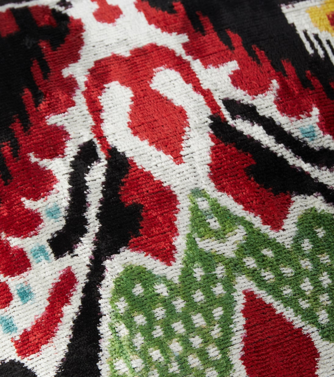 Printed silk and cotton velvet cushion | Les-Ottomans
