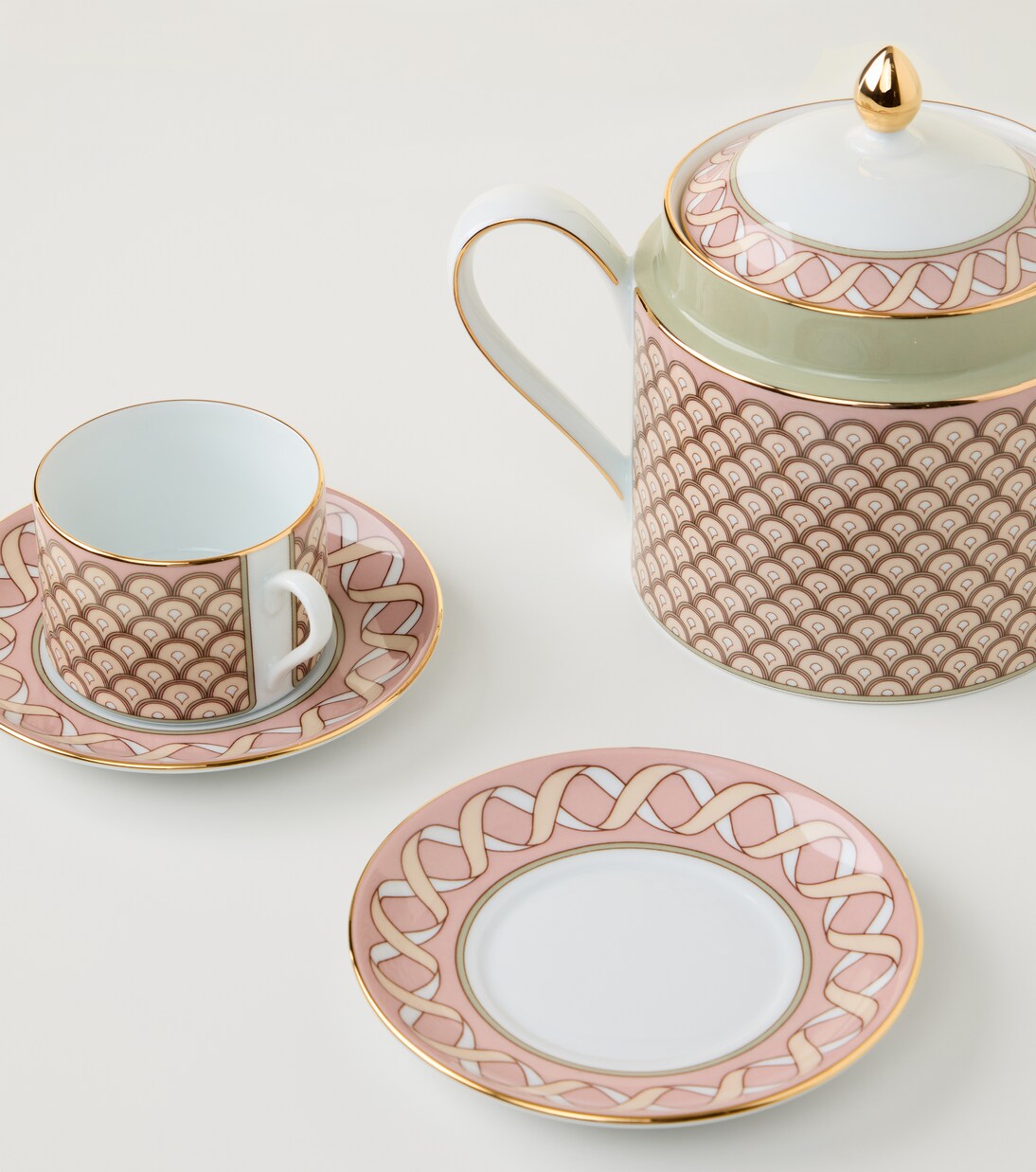 Set de 2 tazas de té y platillos Impero de porcelana | La DoubleJ