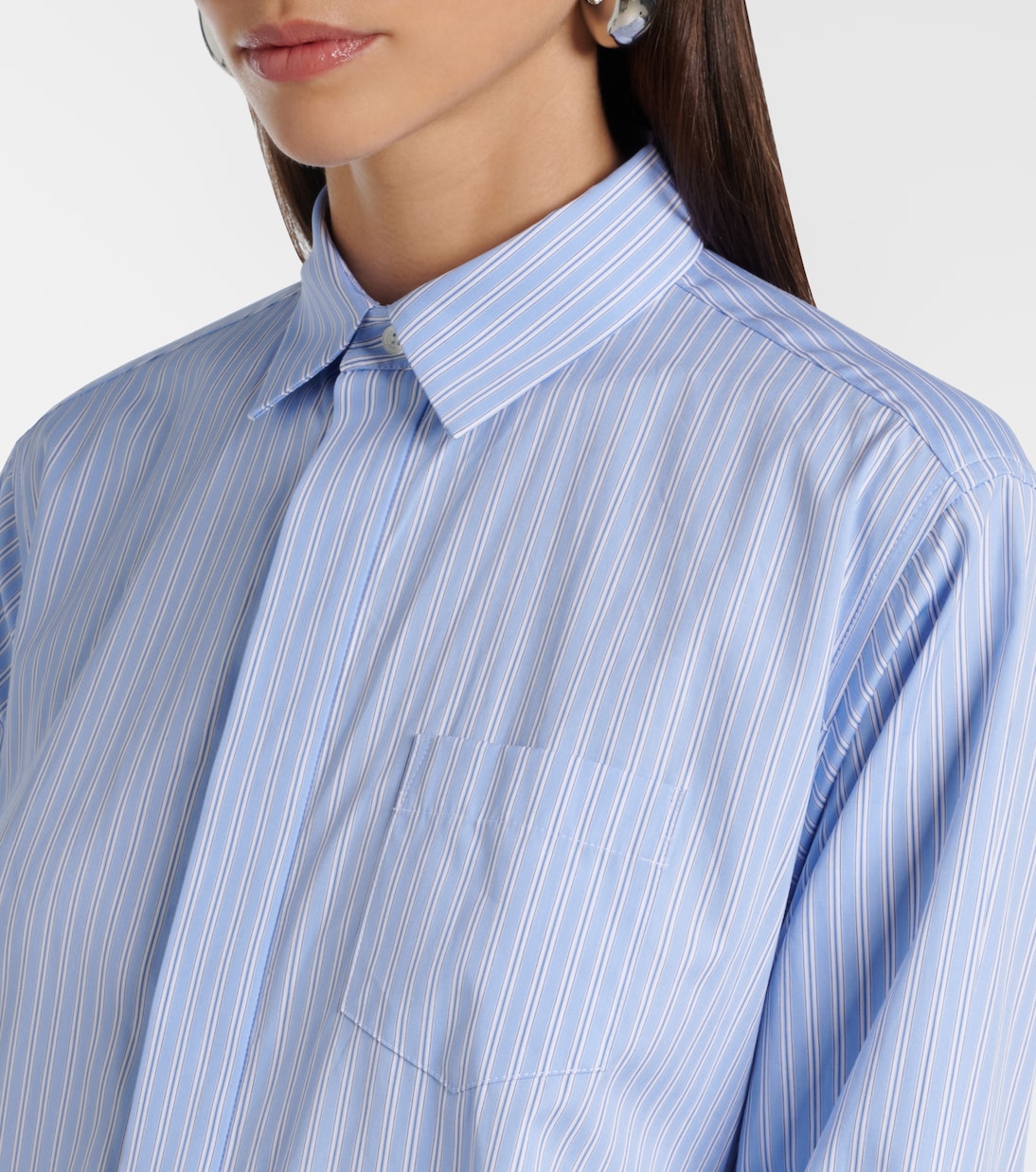 Robe chemise rayée en coton | Sacai