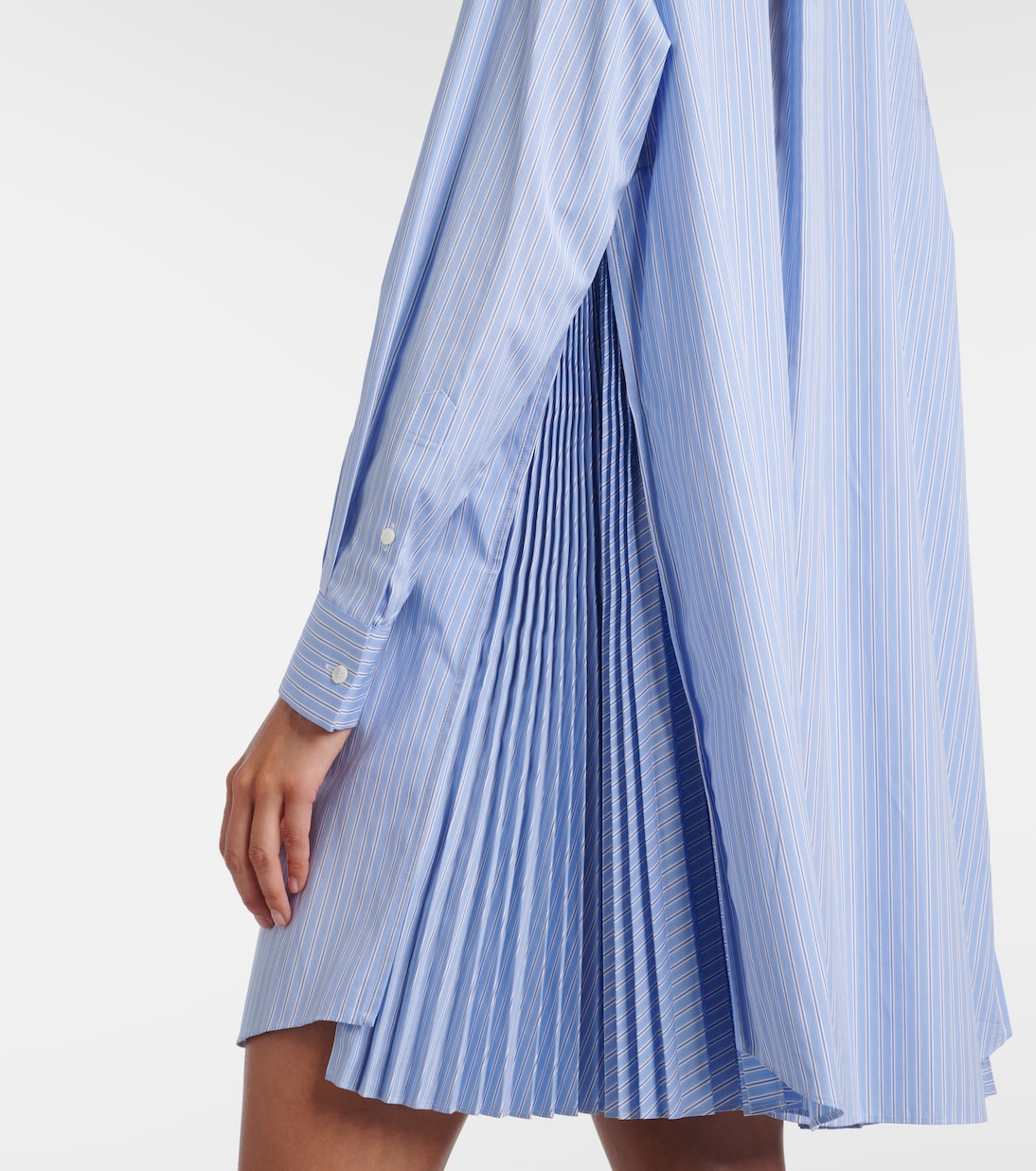 Robe chemise rayée en coton | Sacai
