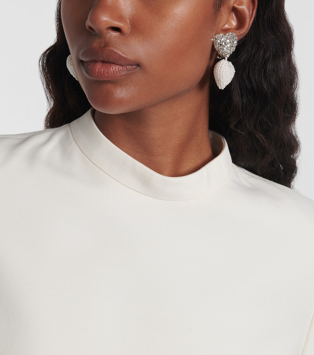 Crystal-embellished clip-on earrings | Oscar de la Renta