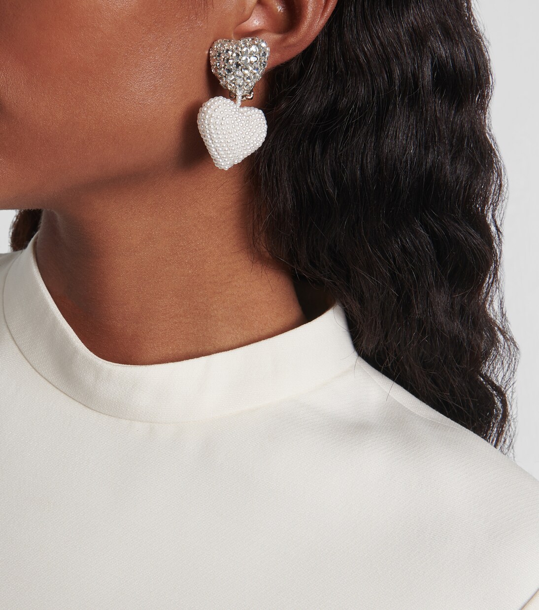 Crystal-embellished clip-on earrings | Oscar de la Renta