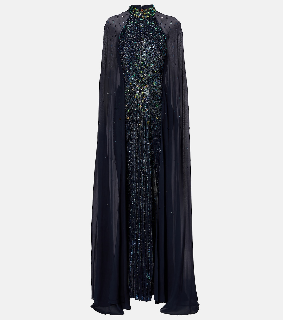 Thea caped sequined gown | Jenny Packham