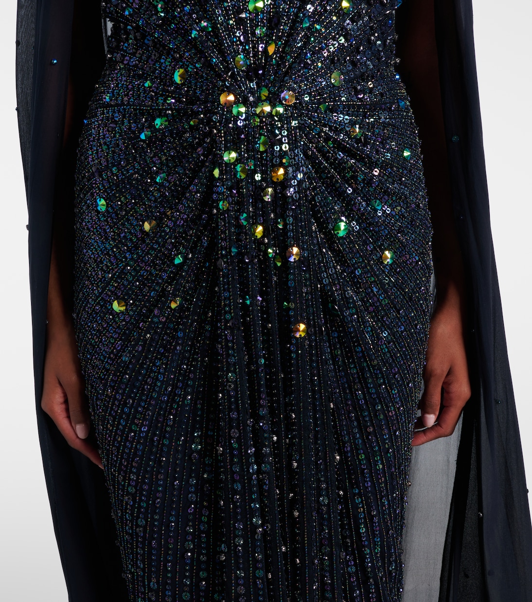 Thea caped sequined gown | Jenny Packham