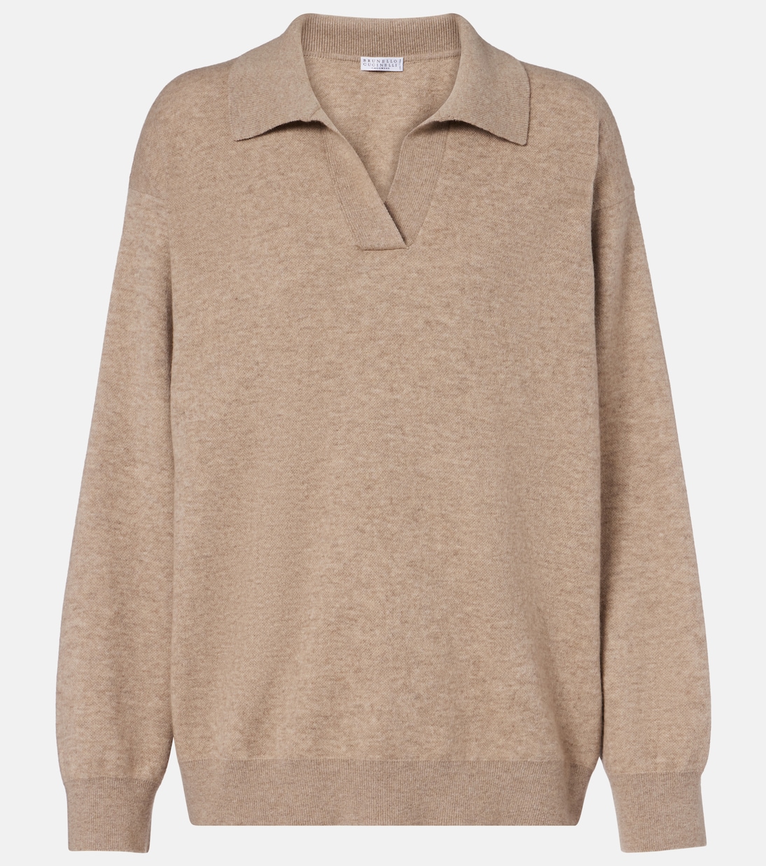 Monili cashmere-blend polo sweater | Brunello Cucinelli