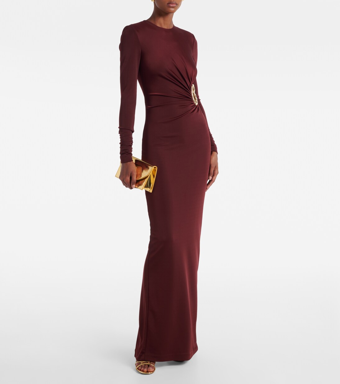 Mischa embellished gathered jersey gown | Rebecca Vallance