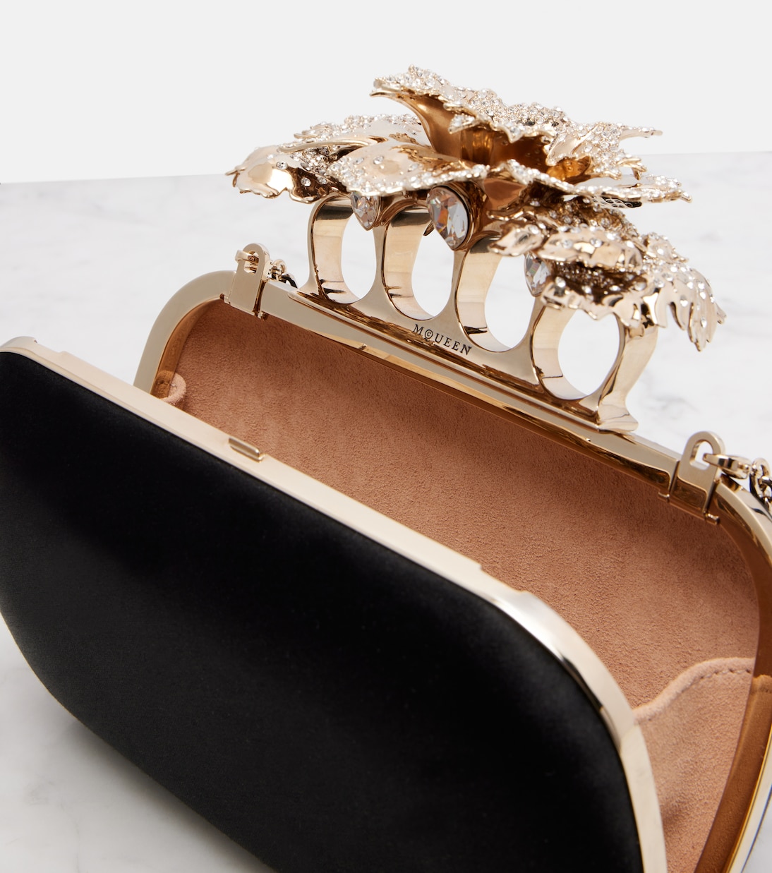 Knuckle satin clutch | McQueen
