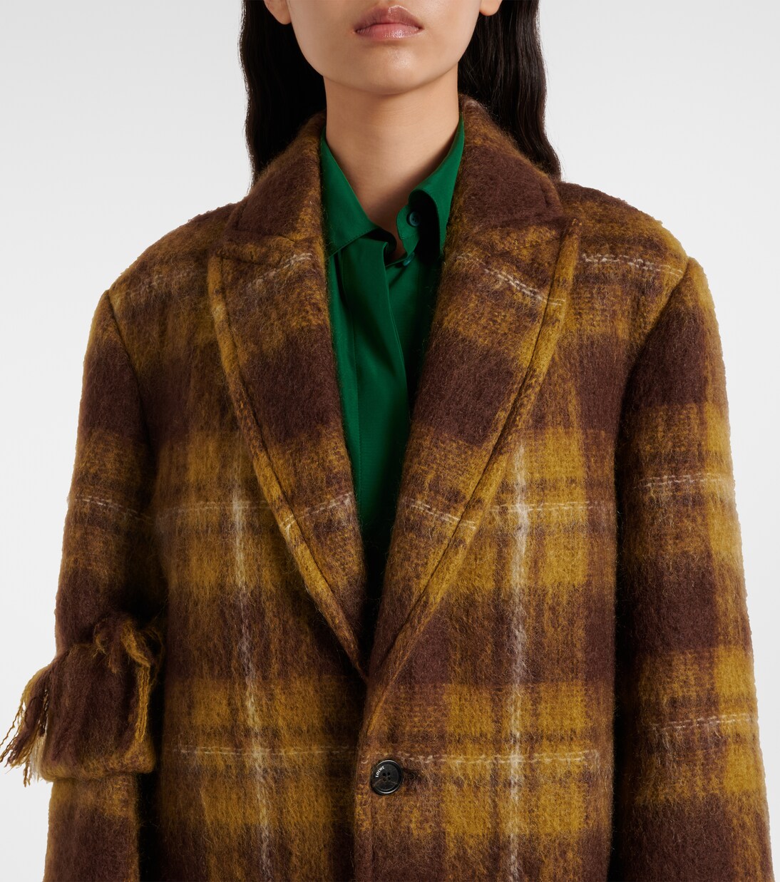 Fringed mohair and wool coat | Loewe
