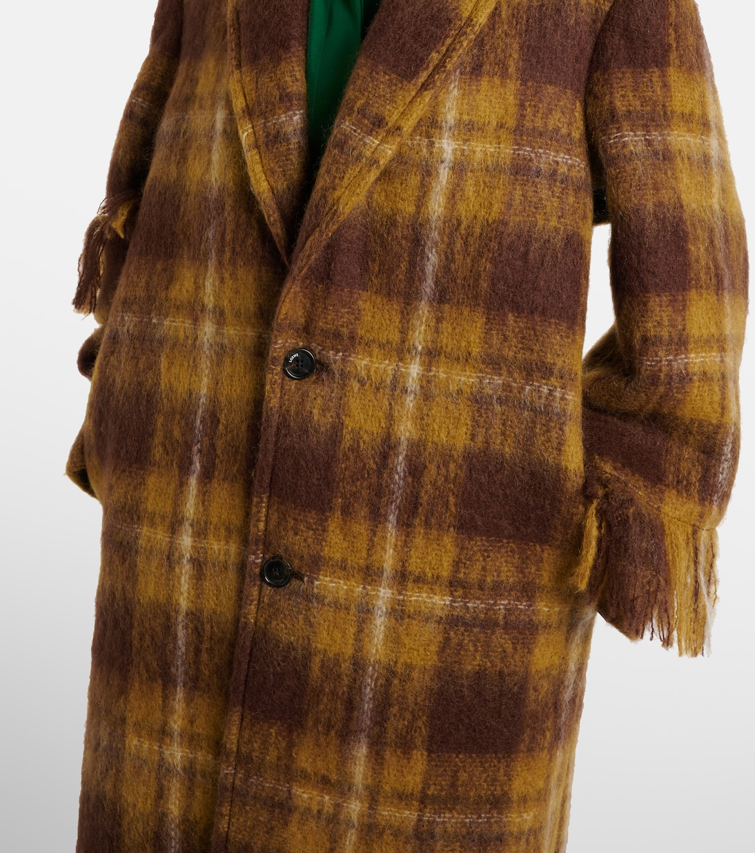 Fringed mohair and wool coat | Loewe