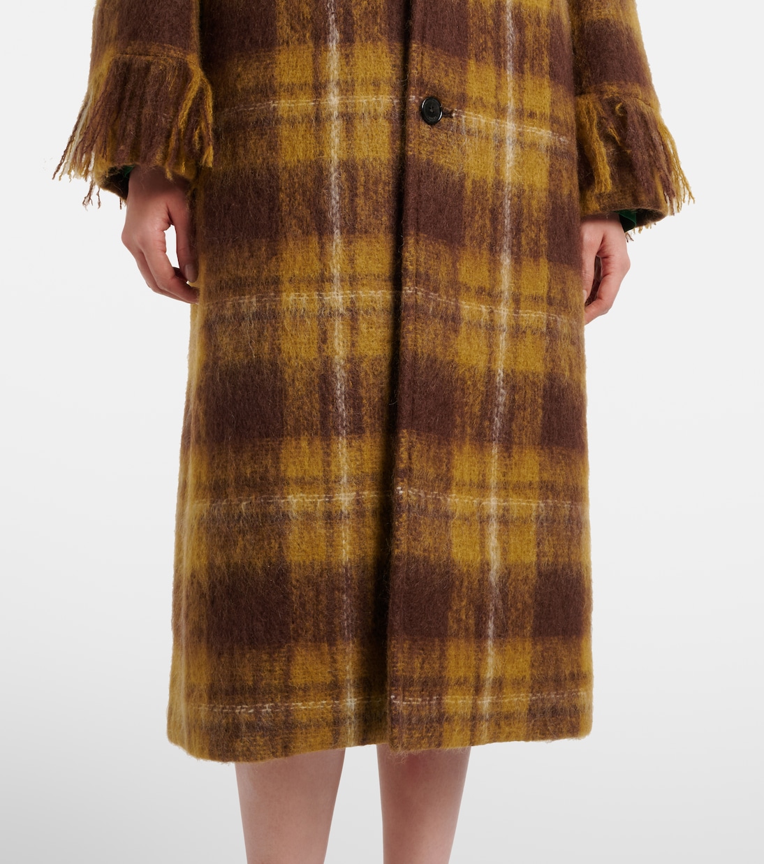 Fringed mohair and wool coat | Loewe