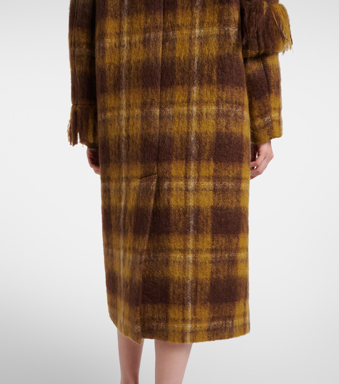 Fringed mohair and wool coat | Loewe