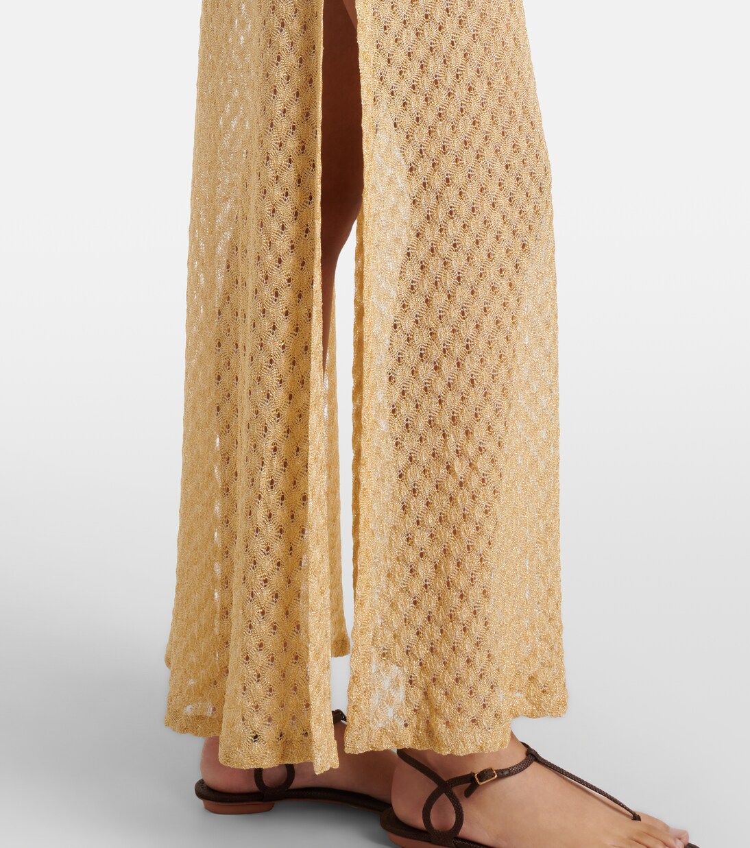 Open-knit tie-neck lamé kaftan  | Missoni