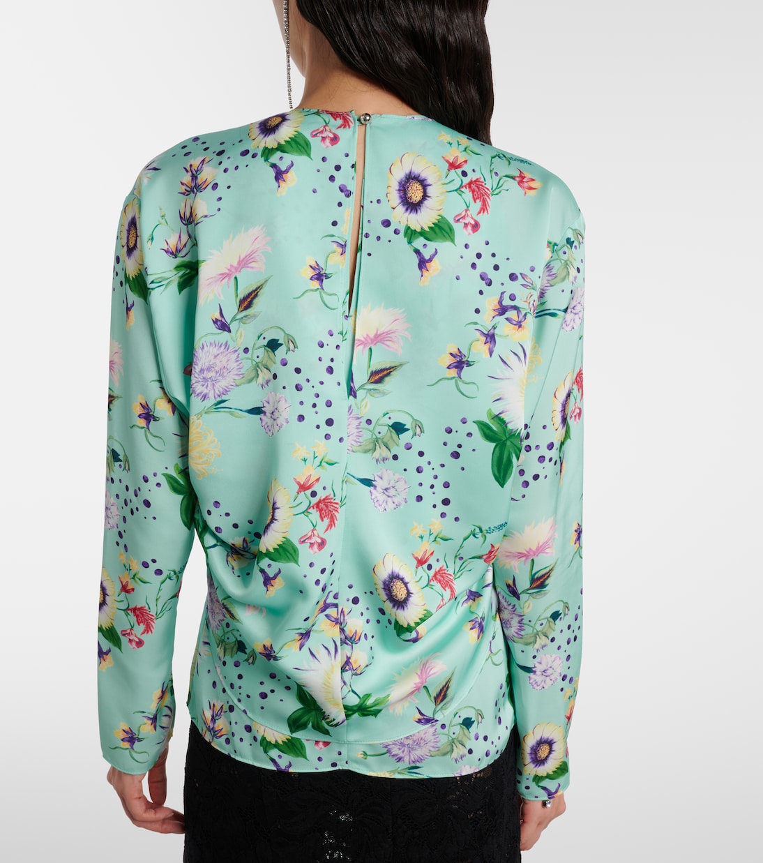 Layered floral satin blouse | Rabanne