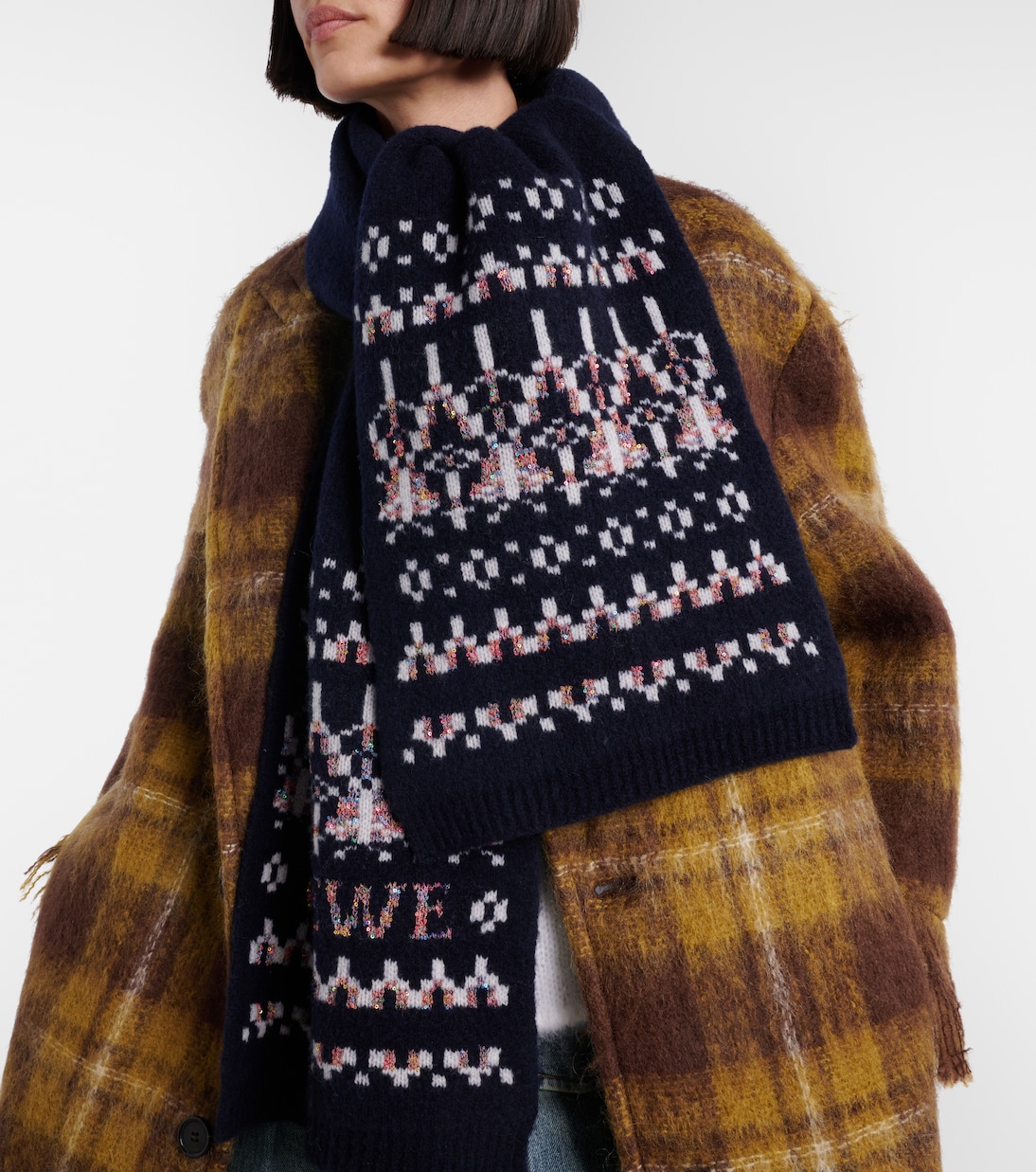 Bufanda en mezcla de lana en jacquard con lentejuelas | Loewe
