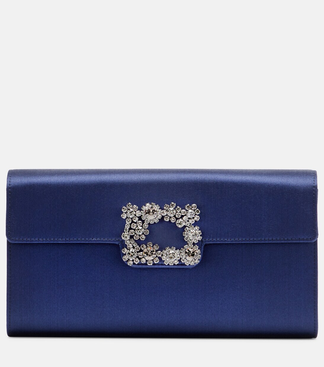 Clutch Efflorence aus Satin mit Kristallen | Roger Vivier
