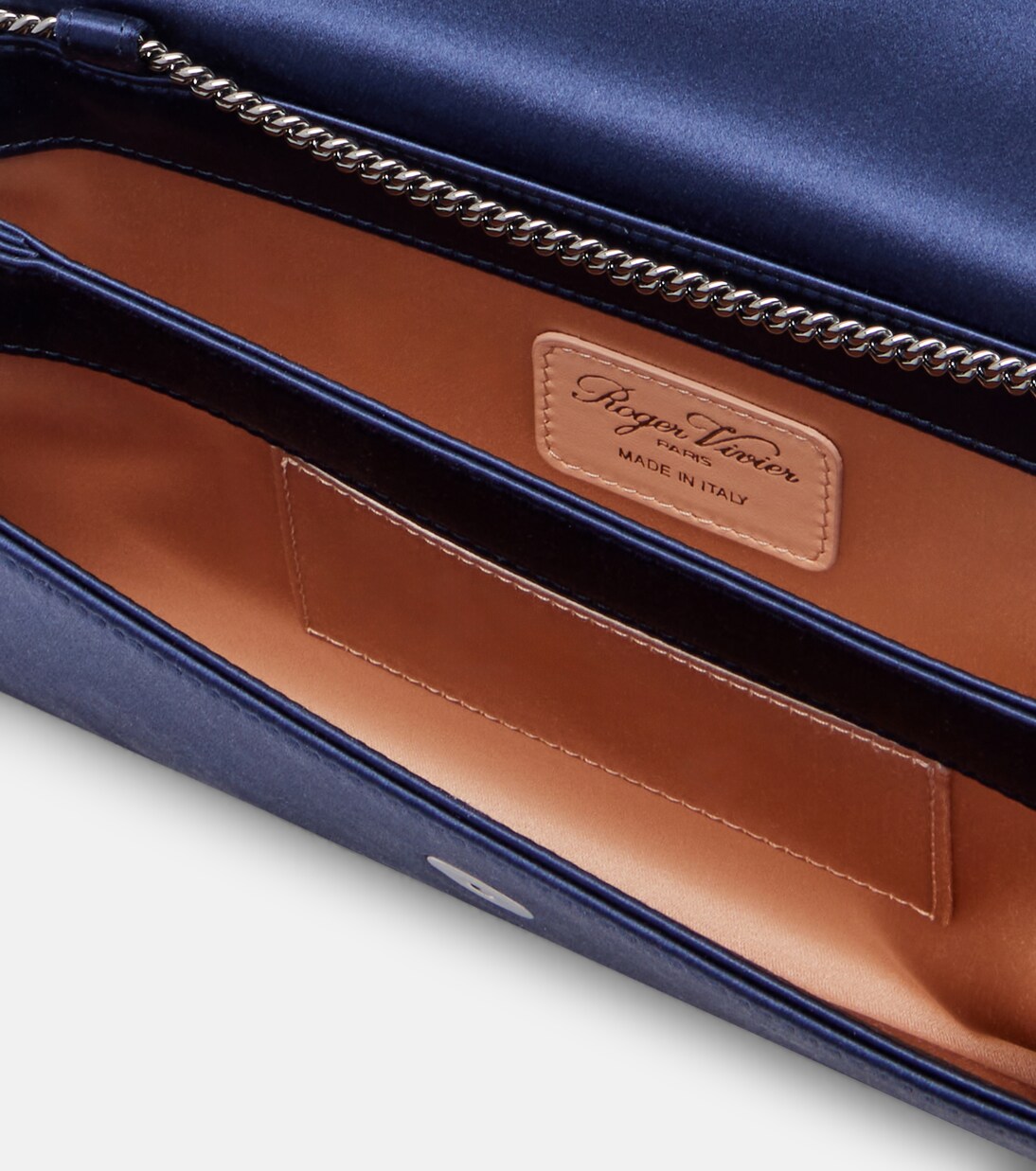 Clutch Efflorence aus Satin mit Kristallen | Roger Vivier