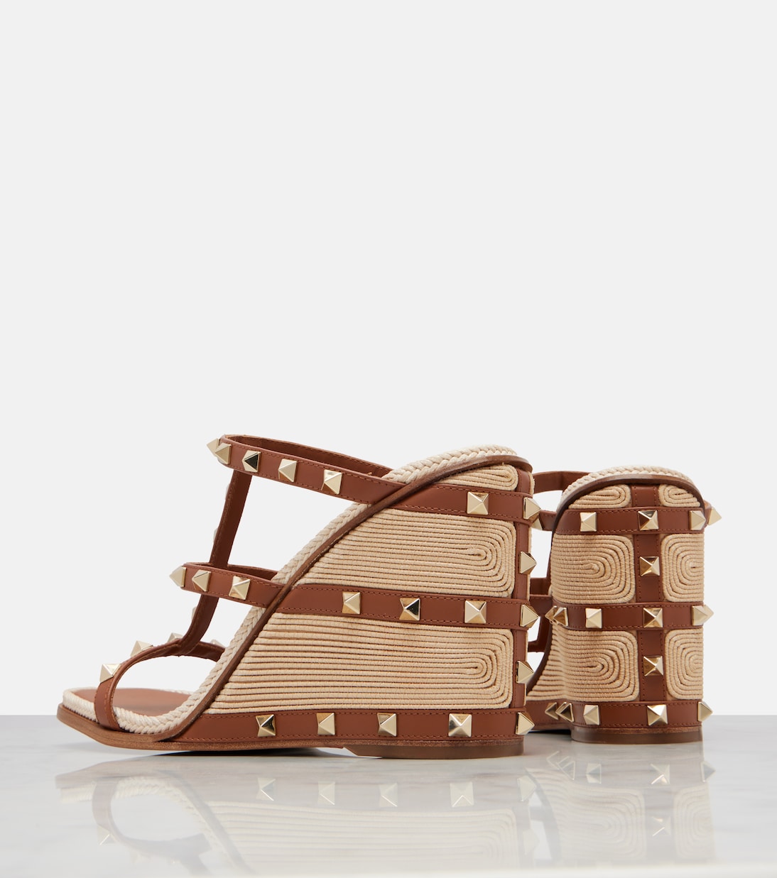 Rockstud leather espadrille sandals | Valentino Garavani