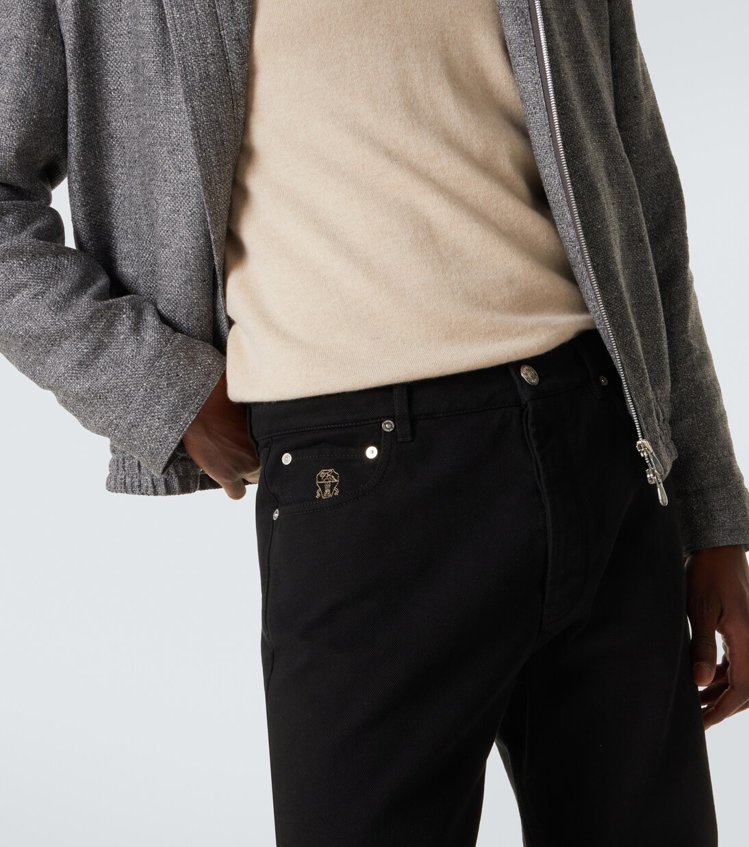 Jeans rectos de tiro medio | Brunello Cucinelli