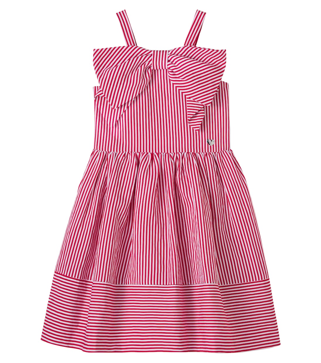 Bow-detail striped dress | Monnalisa