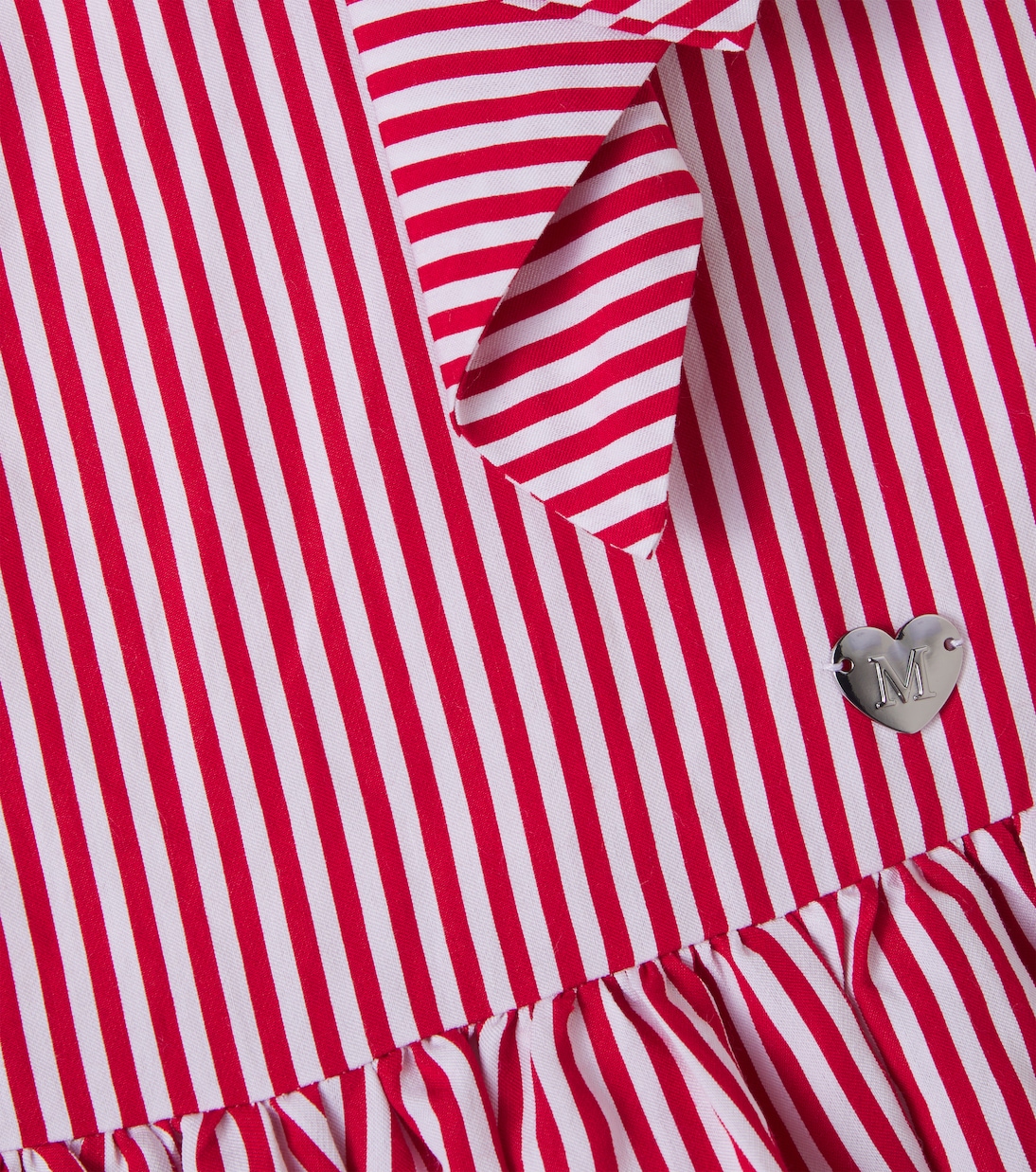 Bow-detail striped dress | Monnalisa