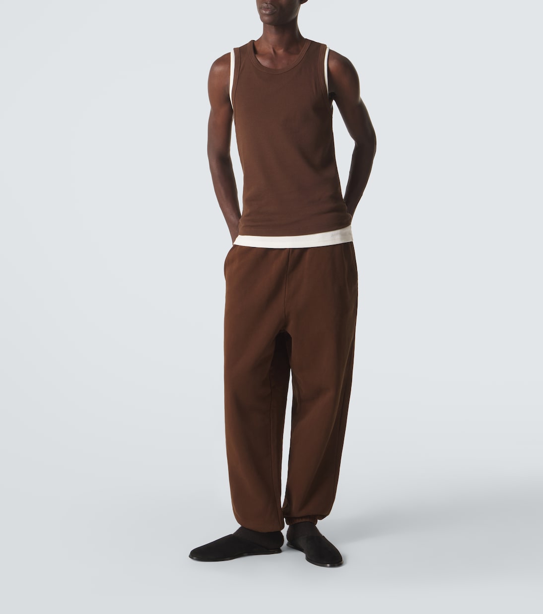 Ribbed-knit cotton-blend jersey tank top | Entire Studios