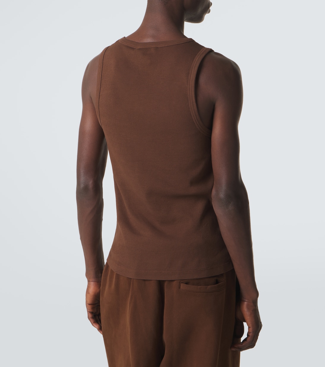Ribbed-knit cotton-blend jersey tank top | Entire Studios