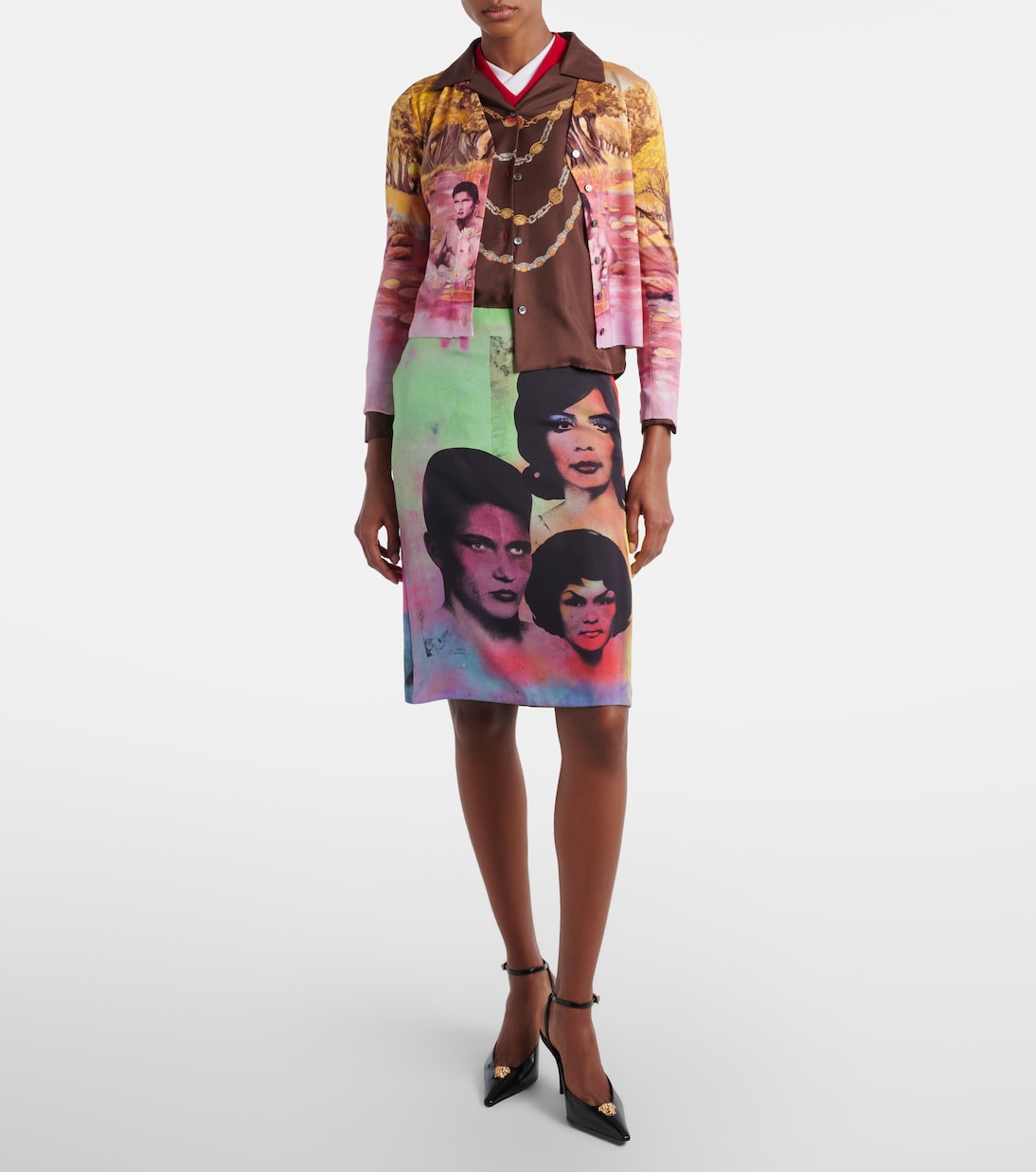 Printed silk cardigan | Versace