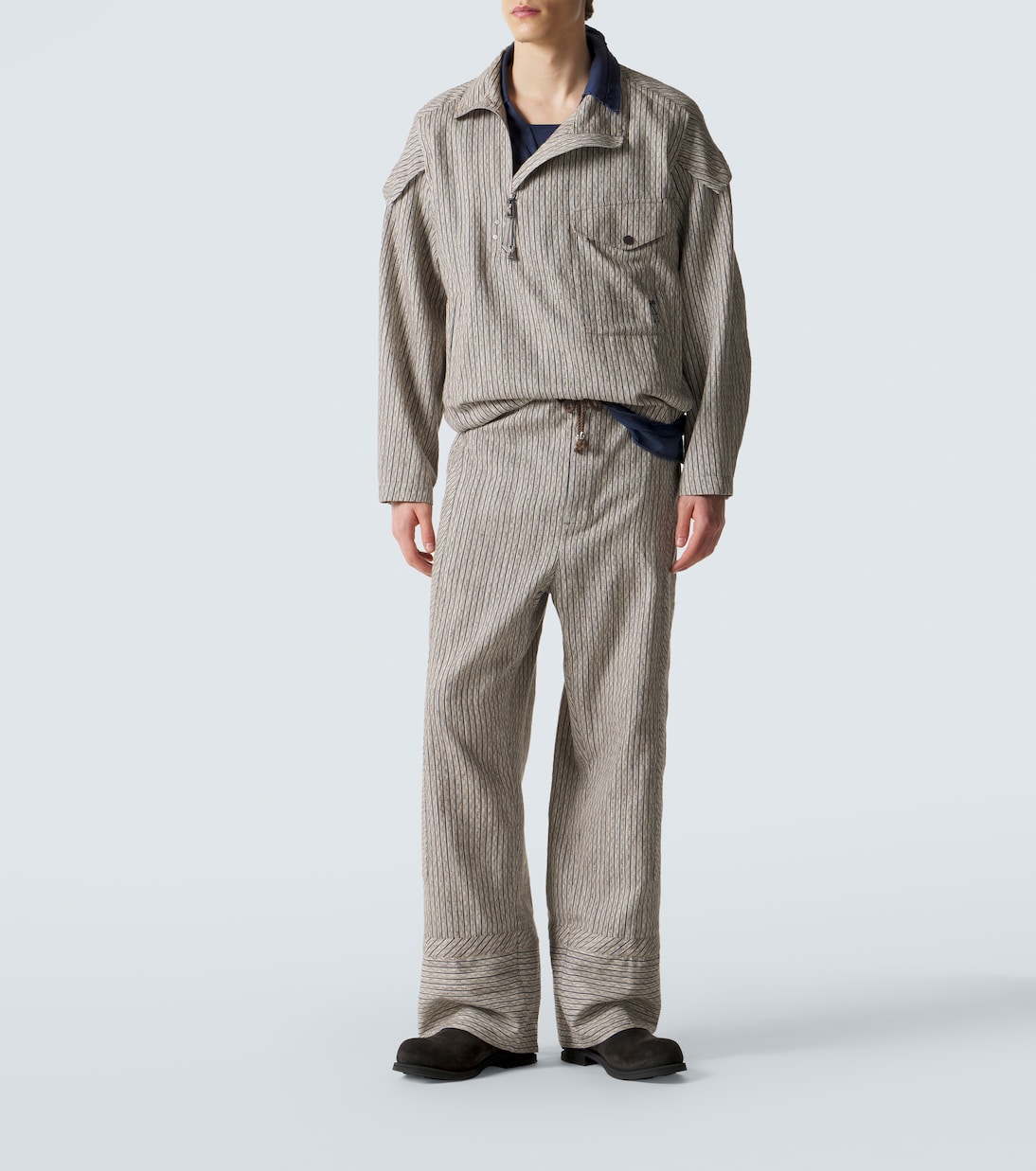 Kyan cotton and linen-blend straight pants | Kiko Kostadinov