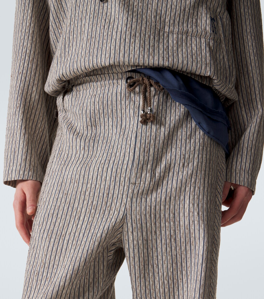 Kyan cotton and linen-blend straight pants | Kiko Kostadinov