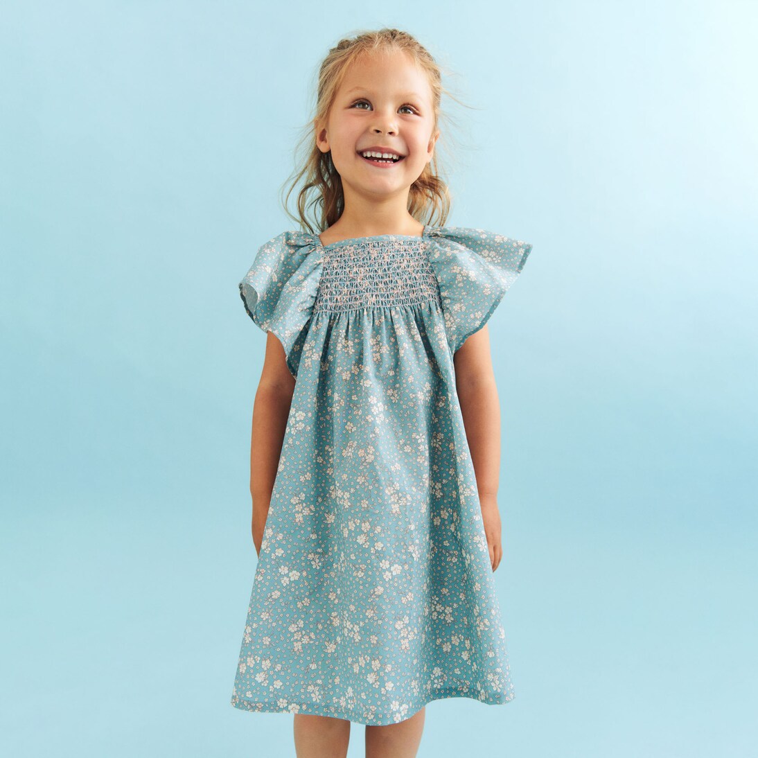 Bedrucktes Kleid Elva aus Baumwolle | Wheat