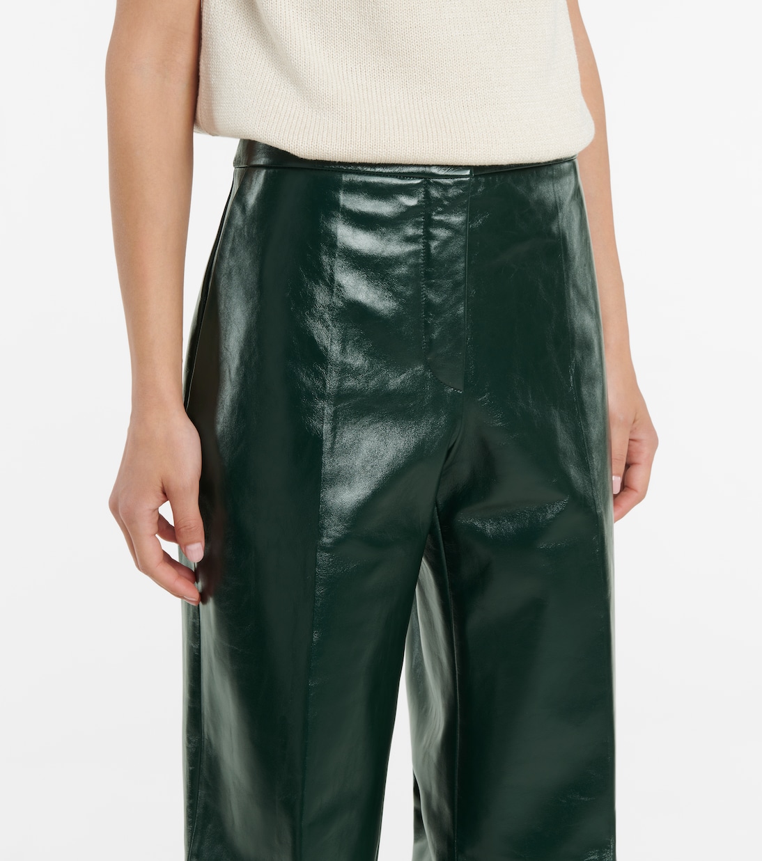 High-rise leather wide-leg pants | Jil Sander