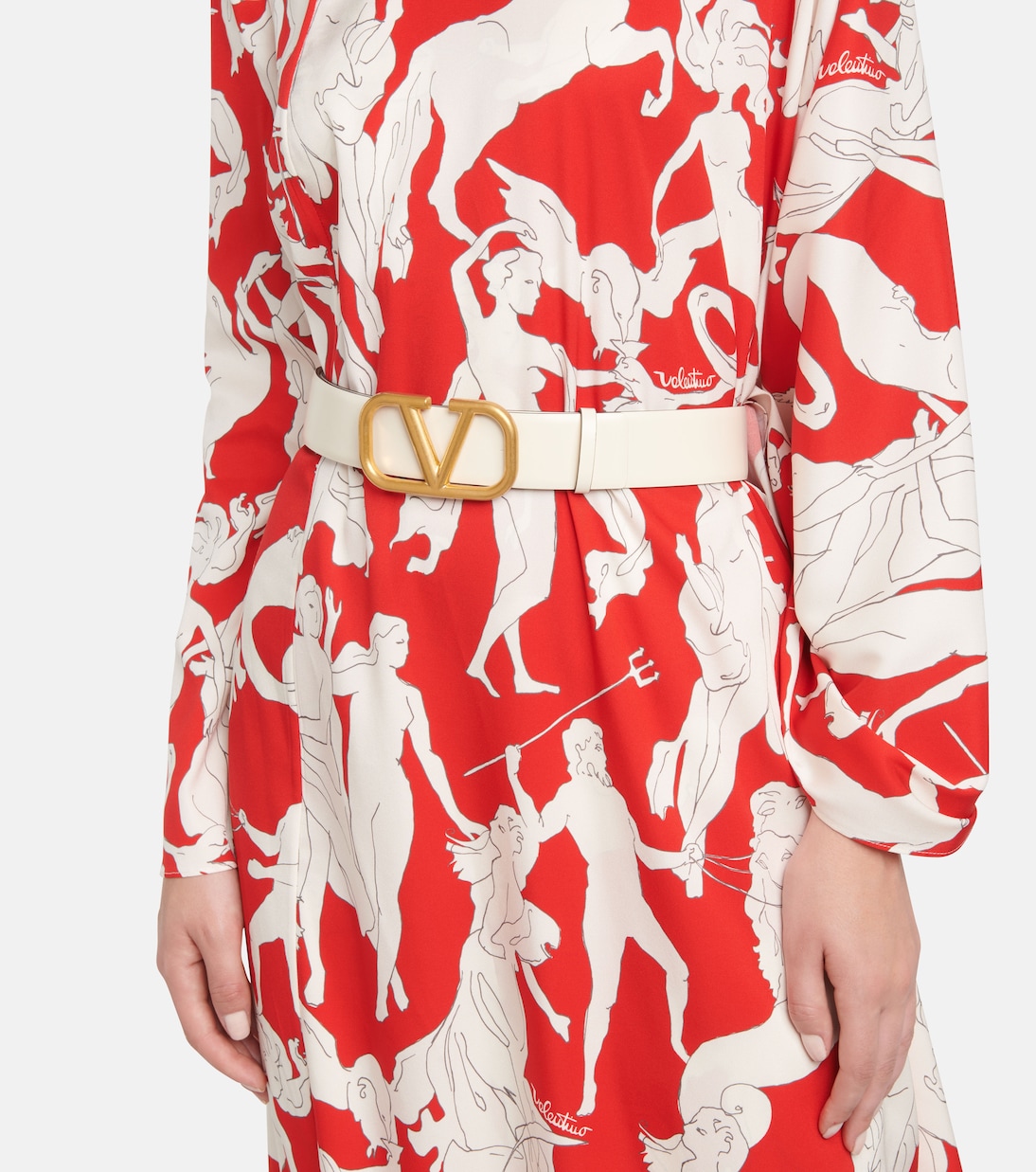 Cintura Reversibile in Pelle con Logo VSignature 40 di Valentino Garavani per Giovani Stilisti