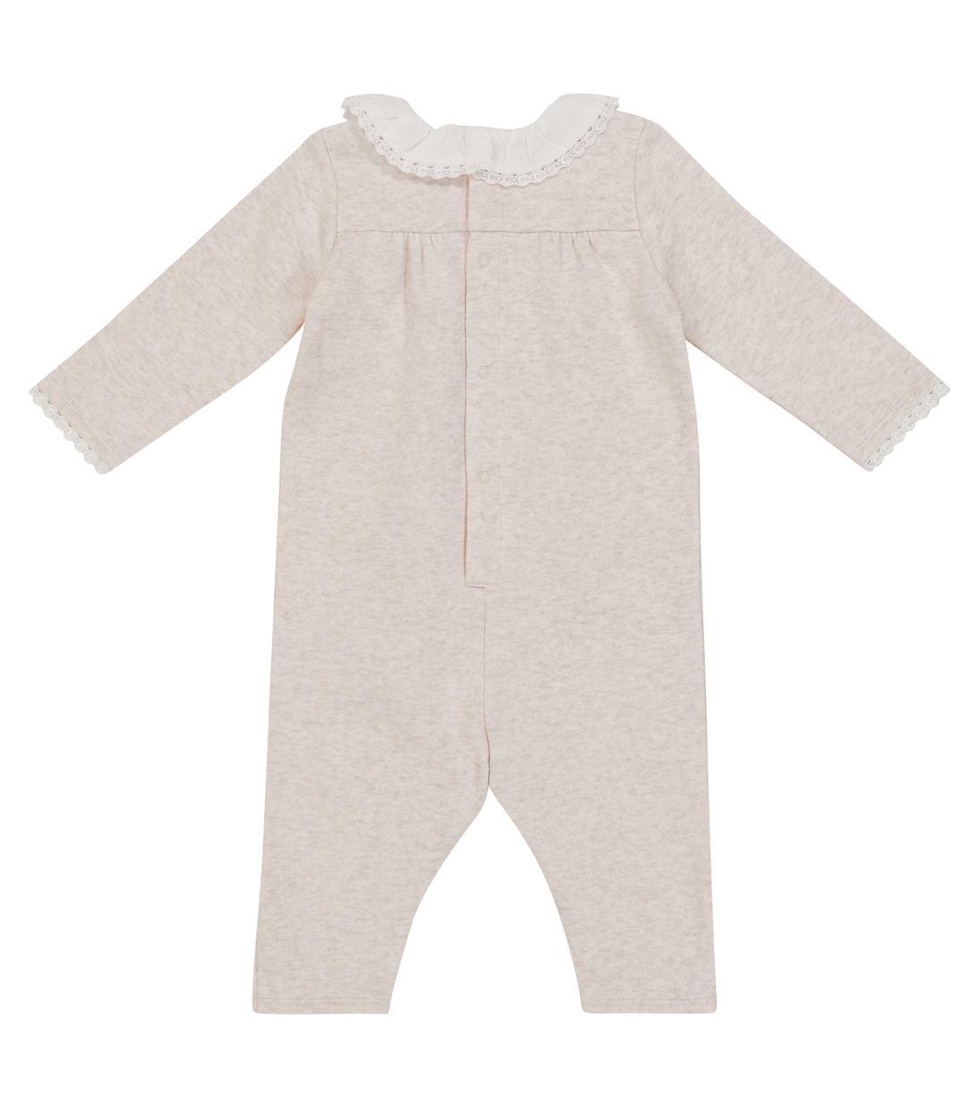 Baby lace-trimmed cotton jersey onesie | Chloé Kids