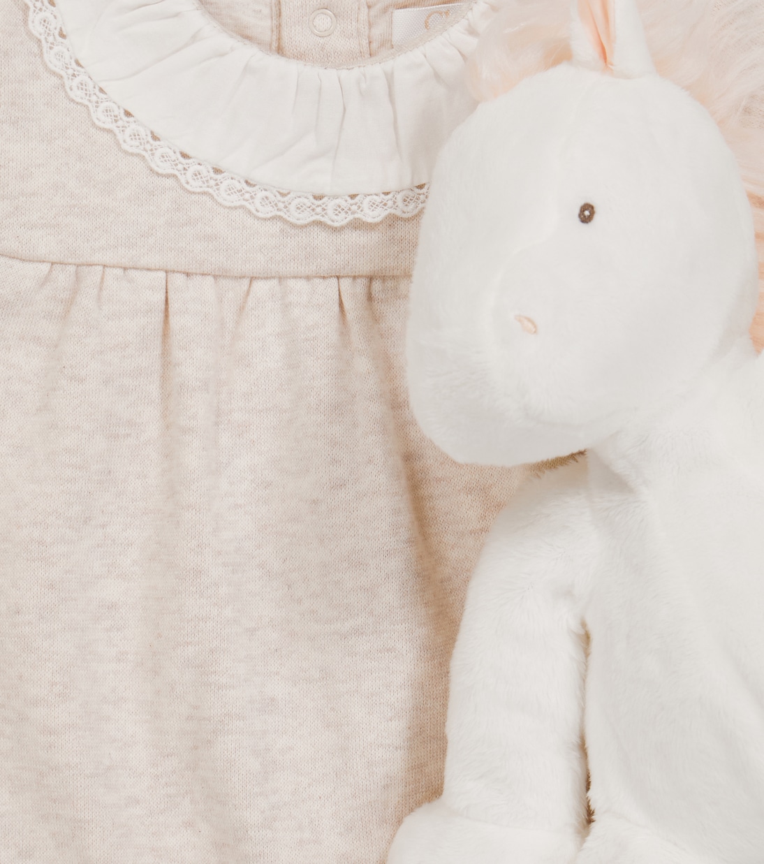 Baby lace-trimmed cotton jersey onesie | Chloé Kids