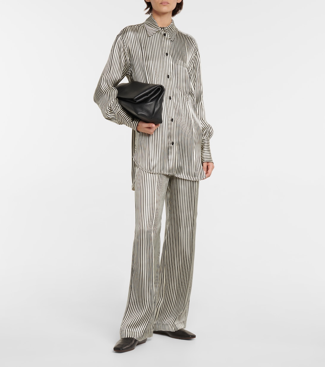 Pantaloni in raso a righe | Victoria Beckham
