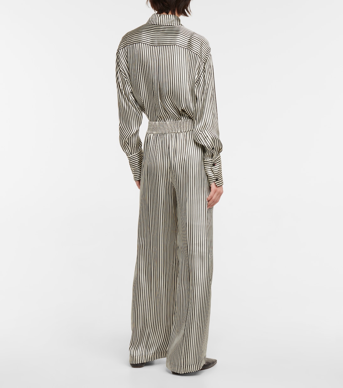 Pantaloni in raso a righe | Victoria Beckham