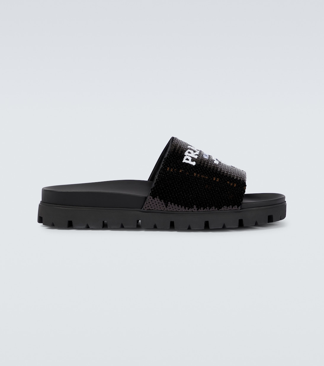 Leather logo slides | Prada