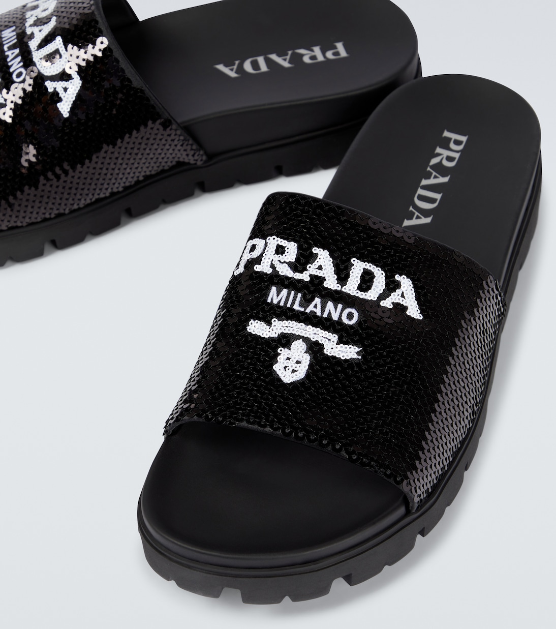 Leather logo slides | Prada
